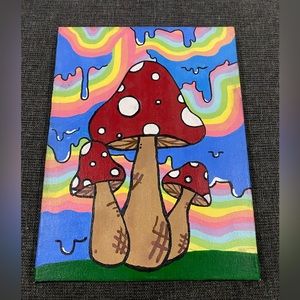 Trippy Psychedelic Mushrooms Painting (HANDMADE)